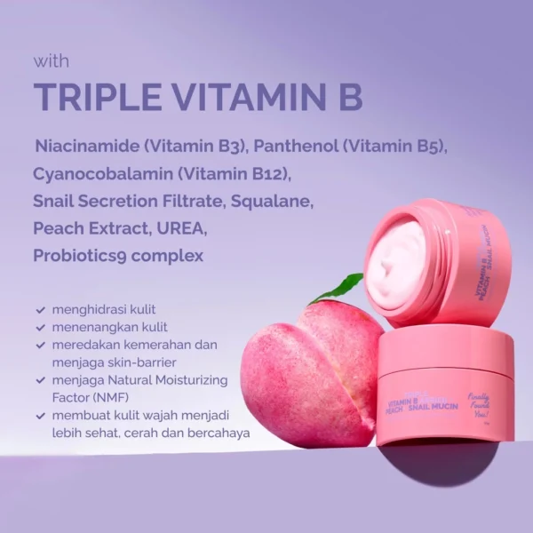 Finally Found You Moisturizer Triple Vitamin B-arrier + Peach + Snail Mucin