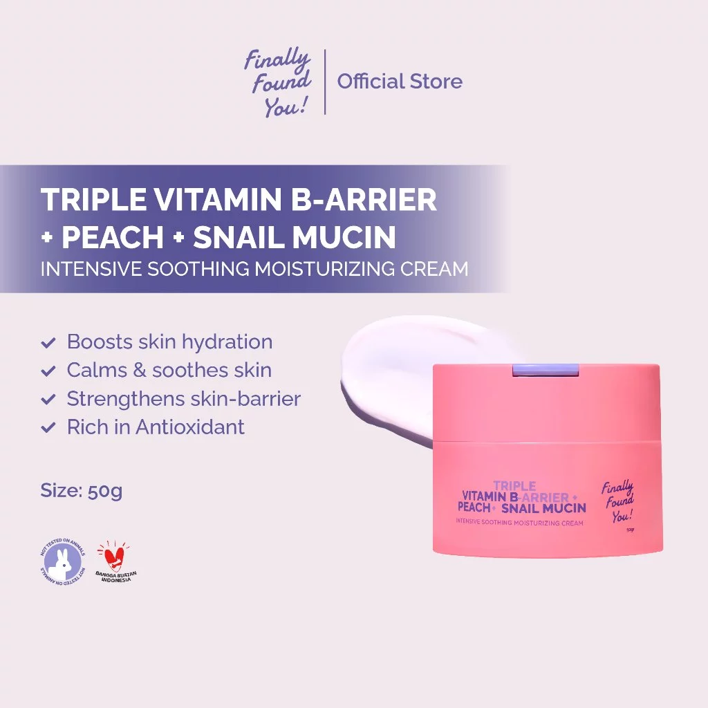 Finally Found You Moisturizer Triple Vitamin B-arrier + Peach + Snail Mucin
