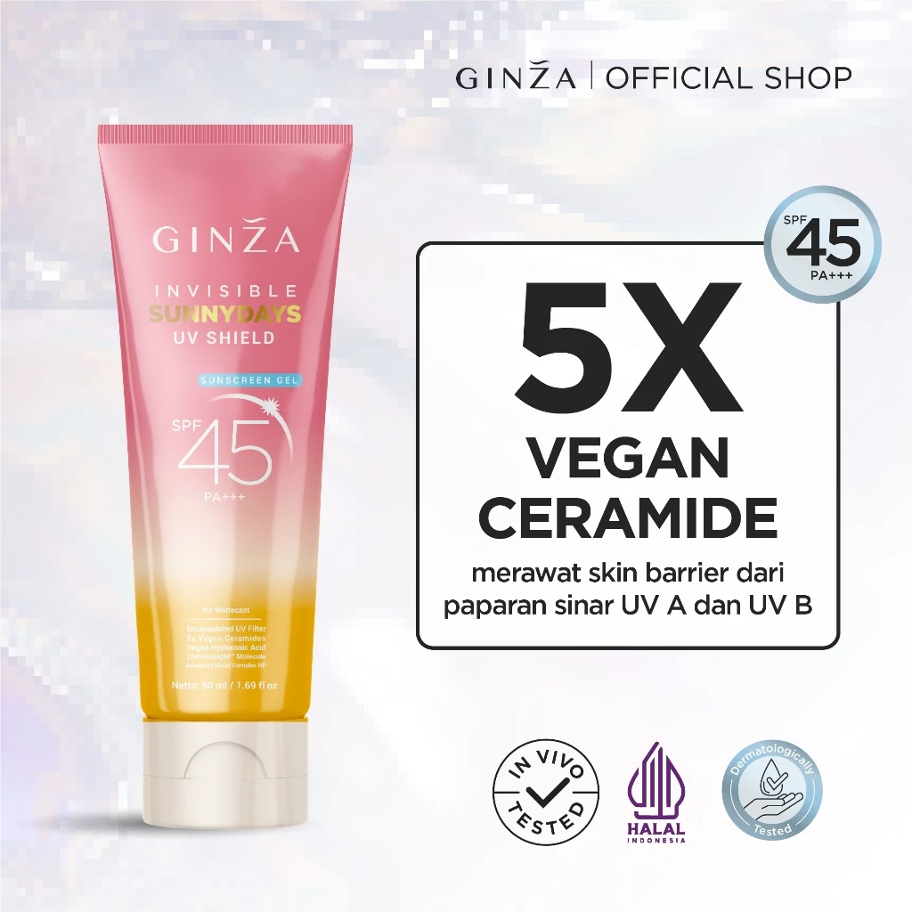 Ginza Invisible Sundays UV Shield Sunscreen Gel SPF 45 PA+++