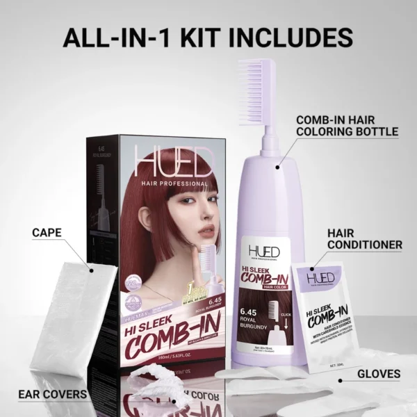 Hued Hair Professional Hi Sleek Comb-In Hair Color 160ml