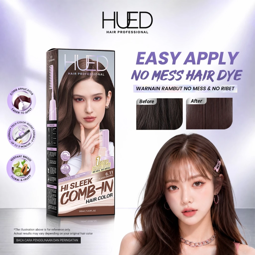 Hued Hair Professional Hi Sleek Comb-In Hair Color 160ml