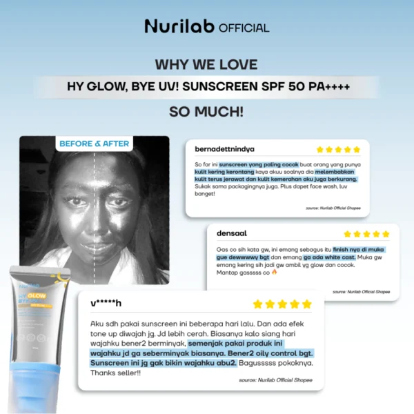 Nurilab HY Glow Bye UV Sunscreen SPF 50 PA++++
